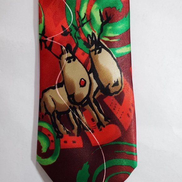 NWT Jerry Garcia Mens Neck Tie Holiday Christmas Reindeer Dracula Claus Santa - Picture 2 of 8